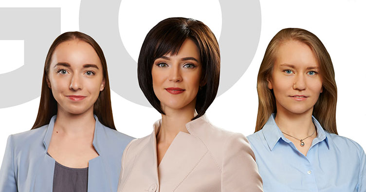 Слева направо: Анна Сокур, Ирина Кальницкая, Елена Сулима - юристы GOLAW.