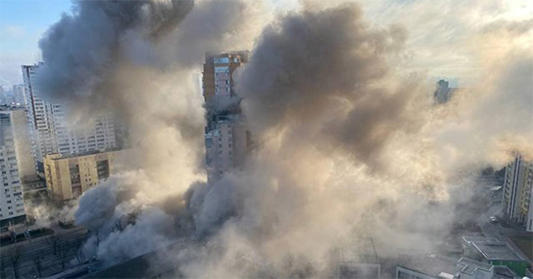 Вибух багатоповерхівки на вул. Лобановського у Києві Фото: ФАКТИ