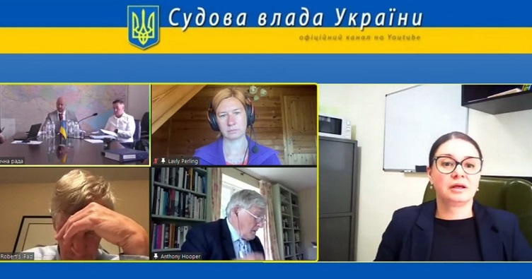 Скриншот з відкритої частини співбесіди Інни Калугіної з членами ЕР.
