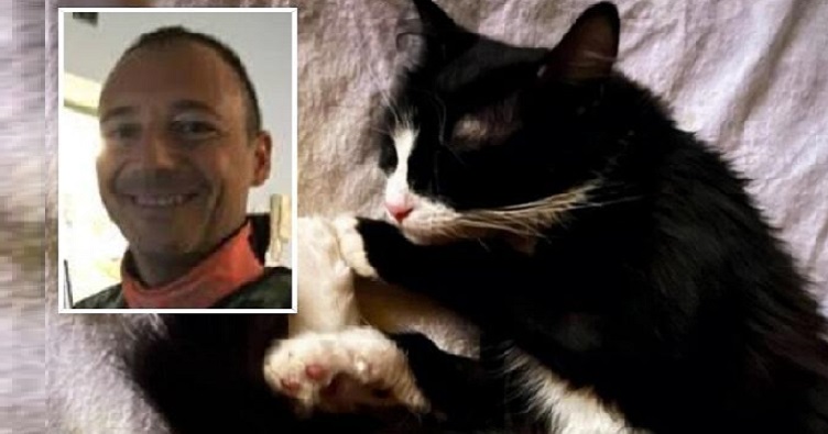 Джанлука Фанеллі та його кішка Афіна. Фото: torino.corriere.it