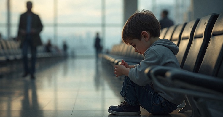 Попри те, що батько «грає в хованки» за кордоном, дитина має право на гідне життя в Україні. Фото: згенероване ШІ.