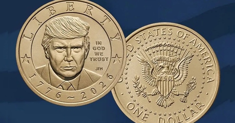 Монета з обличчям Дональда Трампа та словами «Свобода» і «На Бога сподіваємося» присвячена 250-річчю США. Фото: US Mint